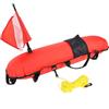 Alomejor Torpedo Buoy Gonfiabile con Bandiera Pieghevole e Corda per Immersioni Subacquee Pesca Subacquea Apnea Arancione Diving Accessori Subacquei