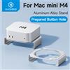 Hagibis Supporto da tavolo per Mac mini M4/M4 Pro 2024 Staffa di dissipazione del calore Supporto in lega di alluminio Dock Supporto di raffreddamento Accessori