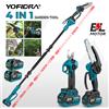 YOFIDRA Motosega Elettrica Telescopica Senza Spazzole, Potatore e Forbici da Giardino Altamente Scalabili, Compatibile con Batteria Makita 21V