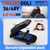 Aleaivy Batteria 36/48V 4.4Ah 6.8Ah 48V 6Ah 10Ah per Espansione Extra Parallela XiaoMi M365 1s Pro Mi3 Ninebot Max G30 Con Borsa Batteria
