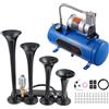 SucceBuy Kit clacson da treno Kit clacson da 4 tromba Trombe da treno da 150 dB Compressore d'aria da 12 V con serbatoio da 3/6/10 litri, per camioncini Treno