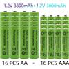Aleaivy AA + AAA Ricaricabile AA 1.5V 3800mAh/1.5V AAA 3000mah Batteria Alcalina Torcia Elettrica Giocattoli Orologio Lettore MP3 Sostituire la Batteria Ni-Mh