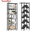SucceBuy VEVOR Scaffale Portaoggetti Pieghevole a 6 Ripiani con Ruote, 300 x 610 x 1830 mm, Scaffale in Metallo Pieghevole, Resistente, Senza Montaggio, per Garage, Cucina, Cantina, Nero Capacità 340 kg