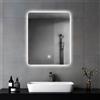 NONE Specchio da Parete per Bagno 45x60cm, Specchio con Illuminazione Posteriore, Specchio con Luce LED, Interruttore Touch e 3 Colori Dimmerabili