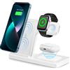 NONE Supporto per caricabatterie wireless magnetico 3 in 1 Stazione dock di ricarica rapida da 15 W Dispositivi multipli per iPhone 15 14 13 8 Apple Watch Airpods