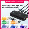 Lemorele H200 USB-C KVM Switch USB HUB 4k @ 60Hz Dual HDMI a HDMI 100W PD Plug And Play Switcher KVM 480 Mbps per PC portatile
