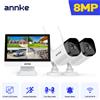 ANNKE Telecamera di sicurezza wifi Annke 8MP 12 pollici LCD 2.4G 5.8G 4k sistema di telecamere wireless Visione notturna IR vocale bidirezionale Telecamera wifi esterna