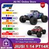 JIUSI NUOVO JIUSI 1:14 PT14R Auto RC 2.4G 4WD 35A 80km/h 3600KV Motore Brushless ad Alta Velocità, Camion in Metallo, Veicolo Fuoristrada, Auto da Corsa, Modello RC Resistente alle Cadute, Giocattolo per