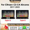 Hizpo 8G 128G Android 14 Lettore multimediale per auto per Citroen C3 C4 Aircorss 2017-2023 Wireless CarPlay 4G GPS di Snapdragon 6115