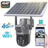 Lpnove Telecamera solare PTZ wireless WIFI da 4MP Doppia lente Doppio schermo Telecamera IP 4G esterna Pannello solare Audio Telecamera di sorveglianza di sicurezza PIR
