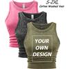 teekossc Canotta Personalizzata in Cotone da Donna, Stile Retrò Lavato, Crop Top Aderente, Camisole Coreana Y2K, Gilet Senza Maniche Morbido Stile Street