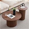 GrandCA HOME Set di 2 Tavolini da Caffè Rotondi Componibili, Tavoli Centrali per Soggiorno e Balcone, 70cm/40cm