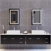 Rosahqnda Specchio da Bagno con Illuminazione LED, 50x70cm, 80x60cm, Interruttore Touch, Specchio da Bagno con 3 Colori di Luce, 3000K-4500K-6000K, Bianco