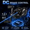 Sougayilang Mulinello da baitcasting Sougayilang SSX-DC con rapporto di trasmissione 7.2:1, 4+1 cuscinetti, sistema di freno elettronico, anti-backlash, frizione massima 10kg