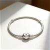 Fmrose Braccialetti originali in argento sterling 925 con catena a serpente e chiusura a cuore, adatti per ciondoli fai da te, gioielli regalo per donne, romantici