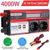 DWiusty Inverter di potenza da 4000W da CC 12V a CA 220V 230V con 4 prese USB EU e display LED