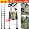 NONE Scala telescopica alluminio 3,8M 12,5FT EN131 portata 150kg antiscivolo ripiegabile regolabile multiuso soffitta casa giardino interno esterno resistente leggera