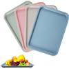 YUESIKJ Vassoio da portata in plastica antiscivolo, 4 pezzi, rettangolare, 24,5 x 17,5 cm, per cucina, sala da pranzo, caffè (4 colori)