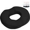 Zorplex Cuscino a Ciambella Ortopedico, Cuscino a Ciambella di Alta Qualità In Memory Foam, Cuscini Ergonomico per Sedia Il Coccige, per Sedia a Rotelle Seggiolino Auto Ufficio (Nero Migliorato)