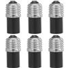 Amosfun 6 Pezzi Adattatore Convertitore Base Lampadina da E27 a E12 in Pbt Nero, Riduce Manutenzione, per Uso lungo Termine, per Studio e Ufficio