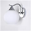 Generic Lampada da Notte per Camera da Letto, Applique da Parete a LED Creativa, Applique da Parete per Interni, Sfera di Vetro, Diametro 13,5 cm, E27, Staffa Argentata, Design m