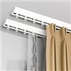 KAXLDHH Binario Per Tende Doppio, Bastone Tenda Soffitto, Binario Tenda Di Alluminio, Silenziose Scorrevole Per Soggiorno, Bagno, Camera Da Letto, Divisorio(White,1.6m(5.2ft))