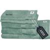 Schöner Wohnen Kollektion Schöner Wohnen, set di asciugamani in spugna verde, 5 pezzi, 100% cotone, morbido - assorbente, composto da 1 telo doccia + 2 asciugamani + 2 asciugamani per ospiti - asciugamani in spugna Öko-Tex