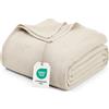 Utopia Bedding Coperta a Nido d'Ape in Misto Cotone (Cachi - 167x228 cm) | Leggero, delicato sulla pelle, traspirante, adatto a tutte le stagioni, di lusso, letto, divano, poltrona