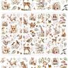 WANDIC 3 fogli di adesivi trasferibili da strofinare, tema piante animali fai da te, impermeabili, per mobili, decorazione patchwork, decalcomanie per scrapbooking, 15 x 30 cm