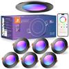 DUSKTEC Faretti LED da Incasso per Cartongesso Alexa RGB Cambia Colore 7W, 6 Pezzi | 2700K-6000K Dimmerabili Faretti Soffitto Nero Smart Bluetooth 220V Colorati Intelligenti, Spot LED Bluetooth Multicolore