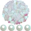 SUNNYCLUE Circa 1250 pz di Paillettes Colorate Piatte in PVC Rotonde Glitter Artistici Ricami Sciolti Iridescenti Paillettes da Cucito con Foro Grande per Accessori Fai da Te per Matrimoni e Natale.
