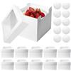 Behogan 30 x 30 x 20 cm, 10 scatole per torte in cartone, scatole per dolci da dessert, imballaggi, scatole per torte con finestra trasparente