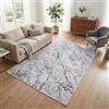TAPISO Venezia Tappeto Soggiorno Pelo Corto Stampato Facile da Pulire Grigio Nero Effetto Marmo Moderno Antiscivolo - Tappeto per Camera da Letto Sala da Pranzo Corridoio Oeko-Tex 140 x 200 cm