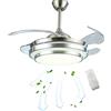 OUKANING Ventilatore da soffitto da 36 con illuminazione, telecomando Invisible Fan lampadario 4 lamelle per sala da pranzo, ristorante, soggiorno, camera da letto