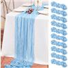 Teruntrue Confezione da 10 runner da tavola in garza blu chiaro, 3 m, in stile bohémien, per feste di compleanno, festival, matrimoni, decorazioni
