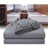 ANEELV Set di 2 lenzuola con angoli per camper, 70-85 x 190-210 cm, grigio chiaro | Morbido cotone, elastico a 360°, certificato Oeko-Tex, lavabile a 60 °C, ideale per Fendt & Co.