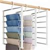 Dexpally 3 Pezzi Grucce Pantaloni Salvaspazio 6 in 1 Grucce Salvaspazio Appendi Pantaloni da Armadio Grucce per Pantaloni Appendiabiti Pantaloni Multipli per Jeans, Gonne, Sciarpe