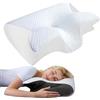AAFGVC Serenioum OrthoSleep Cuscino Ergonomico Cervicale Con Memory Foam Ad Alta Densità Forma Sagomata E Zona Centrale Concava Per Comfort Notturno Camera Letto Divano E Relax (Bianco)