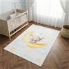 TAPISO Kids Tappeto per Bambini Stampato Colorato Luna Orso Cameretta Facile da Pulire Antiscivolo Lavabile a 30 Gradi Resistente Oeko-Tex 120 x 170 cm