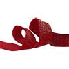 Blausky Nastro di velluto con glitter, 25 mm x 5 yards, nastro decorativo in velluto, per confezioni regalo, ghirlande, feste, colore rosso oro