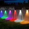 Quntis Applique Solare da Esterno 11 Modalità Bianca/Fredda Calda/Colore | 8 Pezzi Lampada da Parete Solare a LED, Decorazione da Giardino Recinzione Balcone Terrazza Scale Cortile