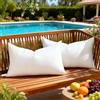 BonBotimen Copricuscino Bianco Federe Cuscini 50x50 Impermeabili per Outdoor, Moderne e Resistenti Fodere Cuscini Decorativi per Divano, Giardino, Poltrone Sofa Balcone e Camera da Letto, Set da 2