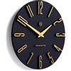 Newgate® Empire State Orologio a parete | Orologio da parete da design scolpito rotondo | Blu e oro | 40cm | Supercool moderno retrò metà secolo | Per cucina, soggiorno, ufficio
