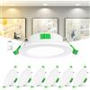 Laiebri Confezione da 6 Faretti LED da Incasso Extra Slim 25 mm, 6W Dimmerabili 0-100% con Dimmer Esterno, 2700K/4000K/6000K Regolabili, IP44 per Bagno, CRI 90, Foro Ø55-68 mm, 230V, Bianco