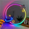 Maimeili Planet RGB Neon Sign Mirror - Wedding Home Decor Wall Art Luce per camera da letto Soggiorno Spogliatoio Decorazioni di festa