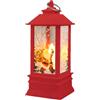 Irishom Lanterna di Natale da Esterno Alimentata a Batteria, Piccola Lampada a Vento illuminata Cervo/Pupazzo di Neve/Angelo/Babbo Natale Decorazioni Natalizie Lanterna sospesa Albero di Natale