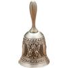 Mayting Campanella in ottone super forte - Campanello vintage per cena per matrimoni, insegnanti, comodini senior, meditazione tibetana, campane natalizie (argento antico)