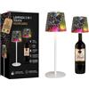 AKITAInk Lampada da Tavolo LED Ricaricabile Mosaico, Texture Cracked Rainbow, Touch Dimmer, 3 Temperature di Luce, IP44, USB-C