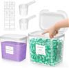 Lifewit Contenitore Detersivo Capsule di Detersivo per Bucato, Dispenser Detersivo Lavatrice in Plastica, Dispenser Sapone e Lozioni Commerciali con Etichette e Cucchiai, 2700 ml + 4500 ml, 2 Pezzo