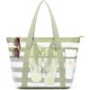 beifon Borsa da spiaggia XXL per famiglia con chiusura lampo, borsa da spiaggia da donna, grande, impermeabile, pieghevole, in rete, borsa da spiaggia, borsa da spiaggia, viaggi, vacanze
